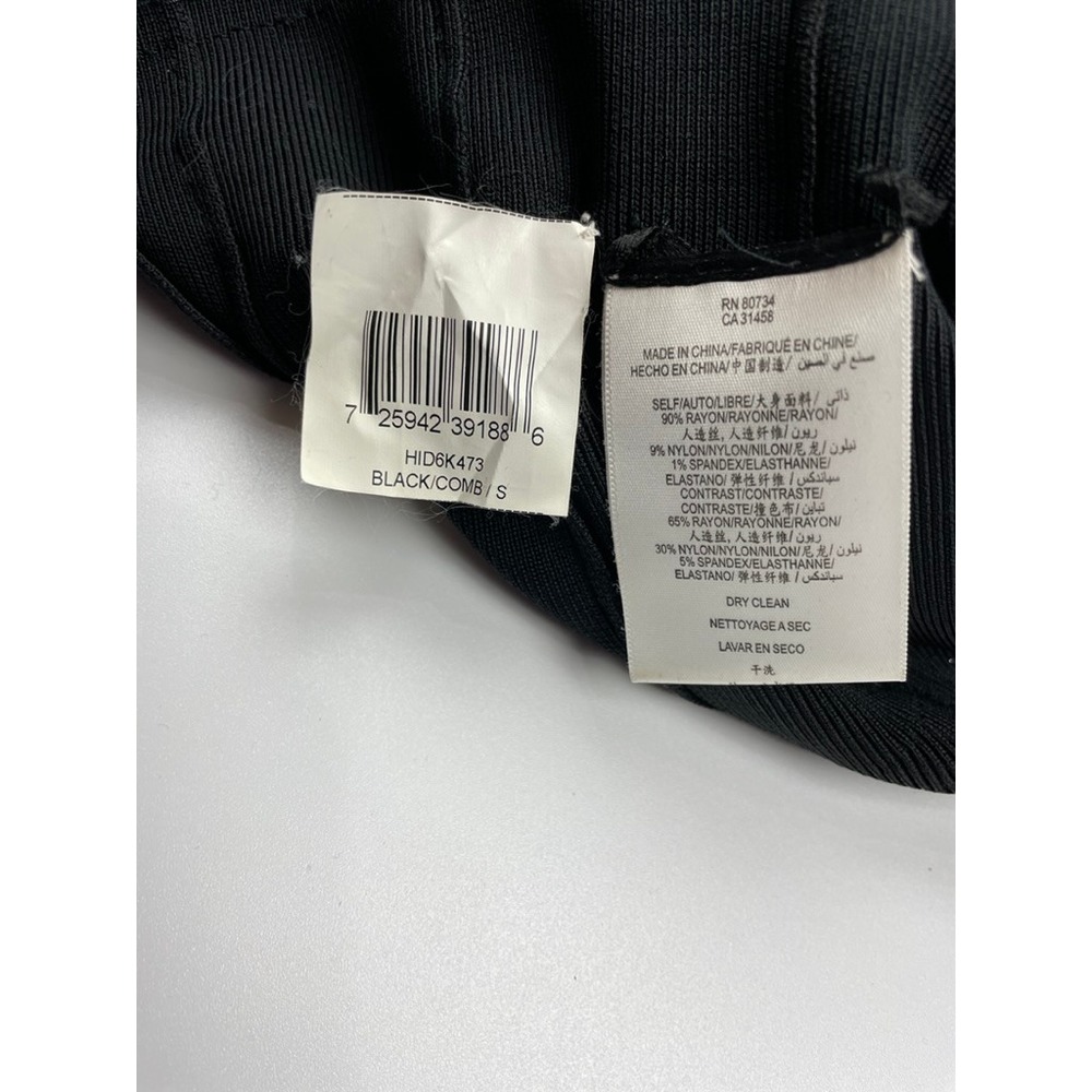 Herve Leger Black Bandage Dress Metallic Silver Panels Mesh Bodycon Small - Picture 7 of 7